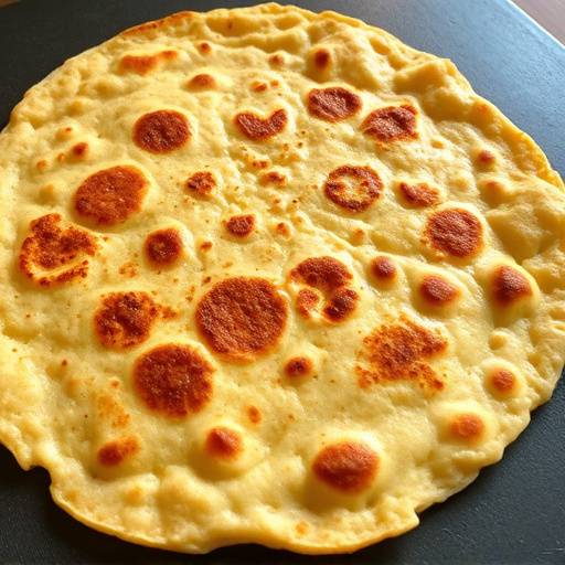 Imagen de una tortilla espa침ola r치pida, lista para servir